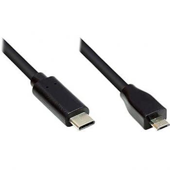 Cable USB 2.0 de 1m, conector USB-C a Micro B, negro
