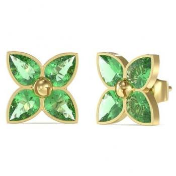 Pendientes de acero dorado Guess Ladies Earrings JUBE02150JWYGEMTU, colección Studs Party, medidas 12 mm