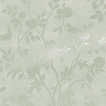 Laura Ashley Eglantine Silhouette Eau de Nil Removable Non-Woven Wallpaper