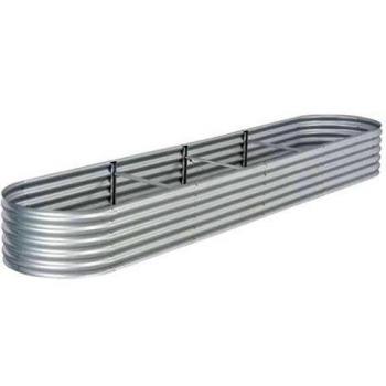 vidaXL Arriate de Acero Galvanizado 400x80x44 cm Plateado Macetero Plantador
