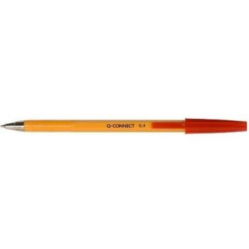 Boligrafo naranja q-connect rojo fino