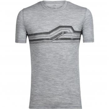 Icebreaker Tech Lite Manga Corta Crewe Seismic Rayas Primera Capas, Hombre, Color Metro Heather, tamaño XL