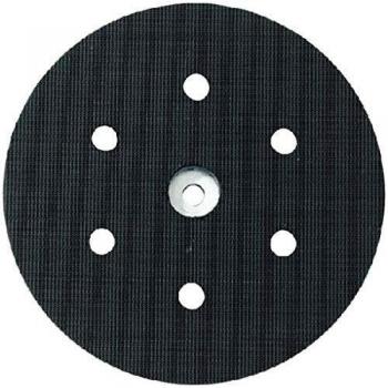 Metabo 631156000 631156000-Plato de Apoyo con Enganche Velcro 150 mm 8 Perforaciones dureza Blando, 0 V, Negro, Size
