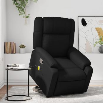 Sillón reclinable de masaje de pie cuero artificial negro, crema, gris - vidaXL Sillón cómodo para dormitorio, silla relax y sofá