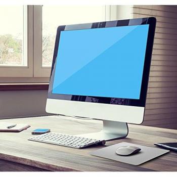 iProtect Mauspad alfombra para Ratón de aluminio antideslizante para PC, iMac, ordenador portátil plata