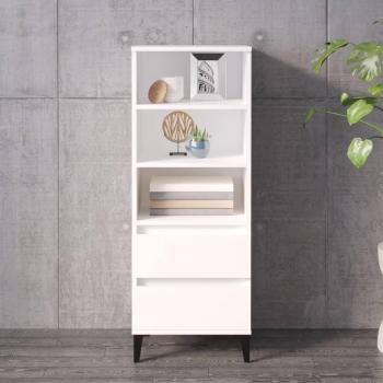 Aparador alto de madera contrachapada blanco 40x36x110 cm
