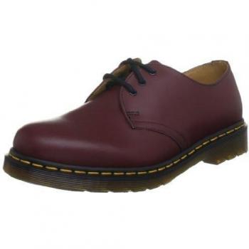 Dr. Martens 1461 Unisex Smooth Leather Lace-Up Boots in Burgundy, Size 38