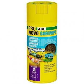 JBL Pronovo Shrimps Grano S 250ml - Alimento Granulado para Peces y Camarones de 1-20 cm con Dosificador Click