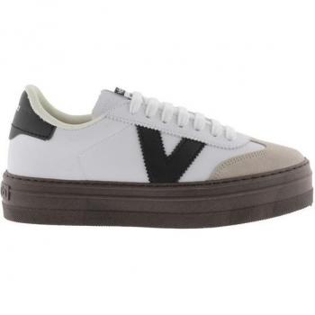 Victoria Women's White Low Sneakers, Barcelona Cycling Style, Leather Effect, Size 39