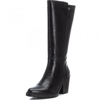 Refresh - Botas altas de mujer con tacón y cremallera lateral, color negro, talla 39