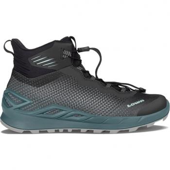Botas de montaña de mujer Lowa Merger Gore-Tex Mid negras y verdes, talla 40