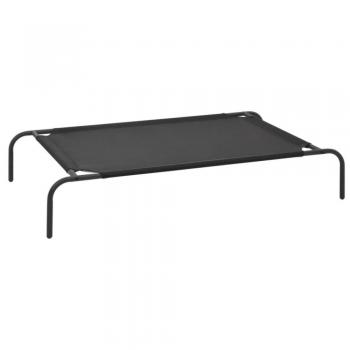 vidaXL Elevated Dog Bed Black L Textilene