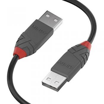LINDY 36695 USB 2.0 Type A to A Cable, Anthra Line - Black, 5m