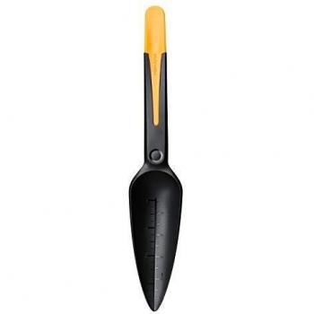 Paleta de siembra Fiskars Solid 29,8 cm, plástico negro/naranja, peso 27 g