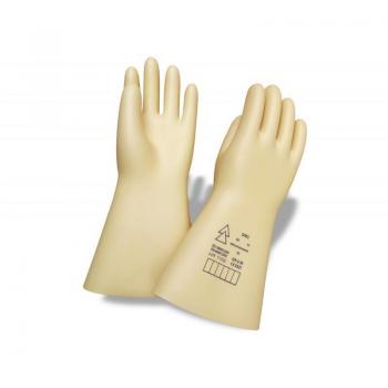 Guantes de látex aislante de protección eléctrica hasta 500 voltios clase 00 talla 9 color beige