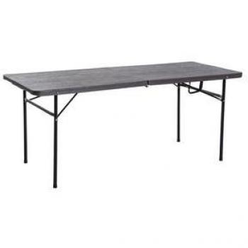 Outsunny Mesa de Camping Plegable y Portátil tipo Mesa Buffet Auxiliar Ligera y Multiusos con Asas PP 180x74x74.5cm (LxANxAL) Marrón