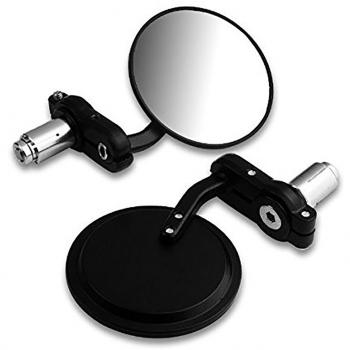THG ¨¢ngulo de la motocicleta Ajustable Billet aluminio 7/8 barra del manillar Fin Retrovisor Espejo Negro Side para Honda Yamaha Suzuki Kawasaki