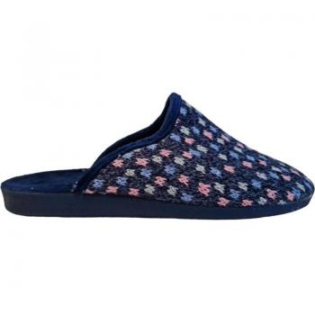 Zapatilla de casa Sotoalto destalonada de material textil para mujer en color azul marino