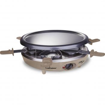 Raclette Multifuncional 3 en 1 para 6 Personas, 1200 W - Little Balance Beige Nuez Moscada