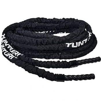 Tunturi Battle Rope Pro 15m con protección, color negro