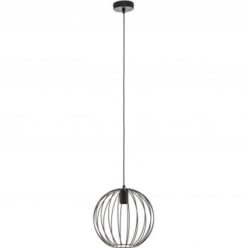 Lámpara colgante Helam Cumera de pantalla de jaula, diámetro 30 cm, marco de alambre negro