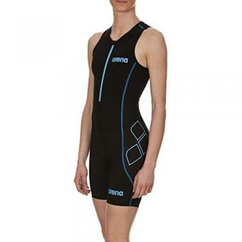 ARENA W Tri ST Front Traje de baño, Mujer, Black/Turquoise, 2XS