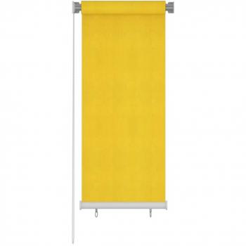 Cortina enrollable de exterior HDPE amarilla 60x140 cm