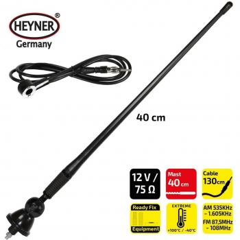 Antena Flex 40 cm HEYNER 540030 para Autoradio FM/AM 12 V