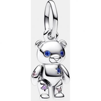 Charm Pandora Moments Oso de peluche en plata con cristales y circonita, diseño exclusivo para mujeres