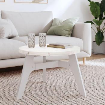 Mesa de suelo redonda blanca Ø 60x3 cm madera maciza de pino