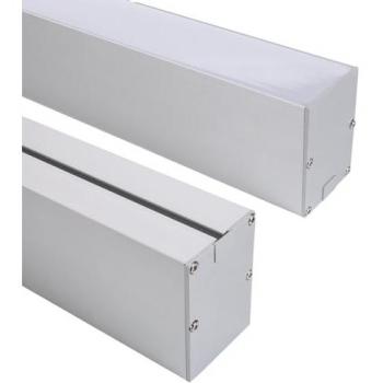 Perfil de Aluminio Colgante para Tira LED hasta 22 mm con Tapa Continua - 2 m Blanco Translúcido