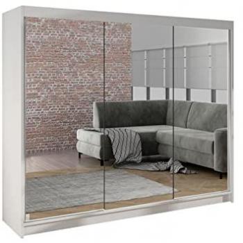 Armario Corredero Atlanta 161 Blanco 215x200x58cm con 9 Estantes