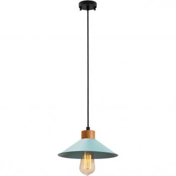 Lámpara Colgante GMN-00005 de Madera Azul con 1 Bombilla