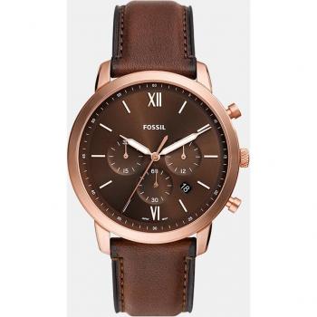 Fossil - Reloj de hombre NEUTRA FS6026 cronógrafo de piel marrón