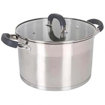 Cacerola de Acero Inoxidable Quttin 20 cm, 2.5 L, 0.8 mm, con Tapa Heleom
