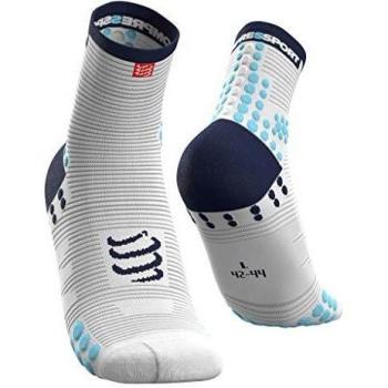 COMPRESSPORT Pro Racing Socks V3.0 Run High, Calcetines Para Correr Unisex Adulto, Blanco/azul, 4 Años Paquete De 2