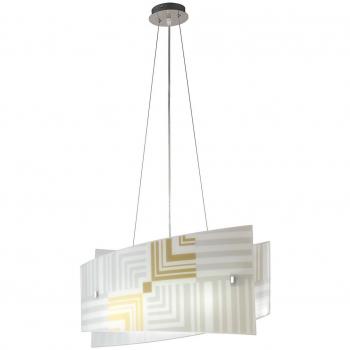 Plafón Colgante Seventy con 4 Luces, Verre Blanc, dimensiones 60x20x30 cm