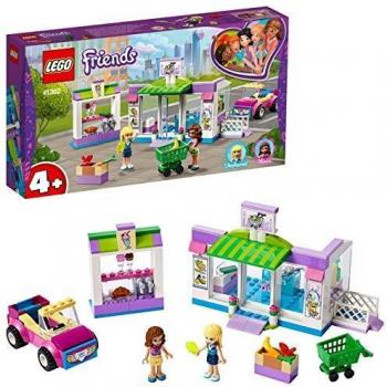 LEGO Friends - Supermercado de Heartlake City Nuevo set de construcción de Tienda de Juguete con Carrito de la Compra y Puestos de Comida, incluye Coche Descapotable Rosa, Multicolor