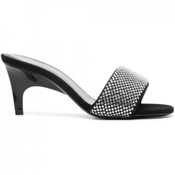 The Attico Women's Rem Strass Embellished Mules in Silver | Size 36 | 247WS822TL08212