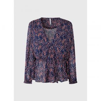 Pepe Jeans Marisa Multicolor Floral Print V-Neck Blouse