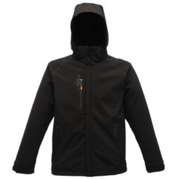 Chaqueta Softshell Hombre Repeller con Capucha y Bolsillo, Color Negro, Talla S