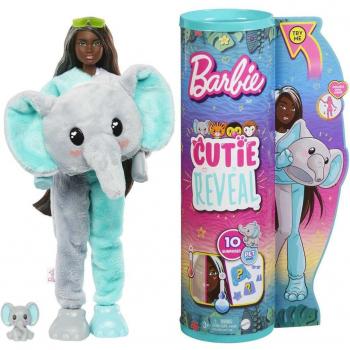 Barbie Cutie Reveal Serie Amigos de la Jungla con Disfraz de Elefante de Mattel