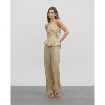 Silbon - Pantalón de vestir de mujer tiro medio estampado