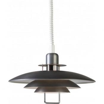 Lámpara colgante de techo Primus tipo domo en metal gris oxidado, diámetro 43 cm, casquillo E27