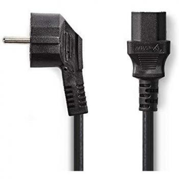 Nedis 2m Angled Schuko to IEC-320-C13 Power Cable - Black