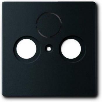 Placa Central Busch-Jaeger 1743-885 para Antena, Acabado Negro Mate, Compatible con Conexiones Coaxiales y SAT
