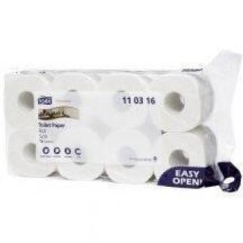 Tork 110316 Rollos de papel higiénico Premium suave T4 / Rollos wc de 3 capas compatibles con el sistema higiénico de rollos pequeños Tork T4, 9 paquetes x 8 rollos