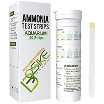 BOSIKE Kit de 50 Tiras Reactivas de Amoniaco para Acuario - Test 2 en 1 de Nitrato para Agua Dulce y Salada para Acuarios
