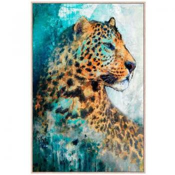 Cuadro Adorno Pared Tigre Amarillo 123x5x83cm Signes Grimalt 26992
