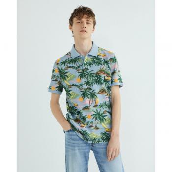 Gant Hawaii Print Short Sleeve Polo Shirt